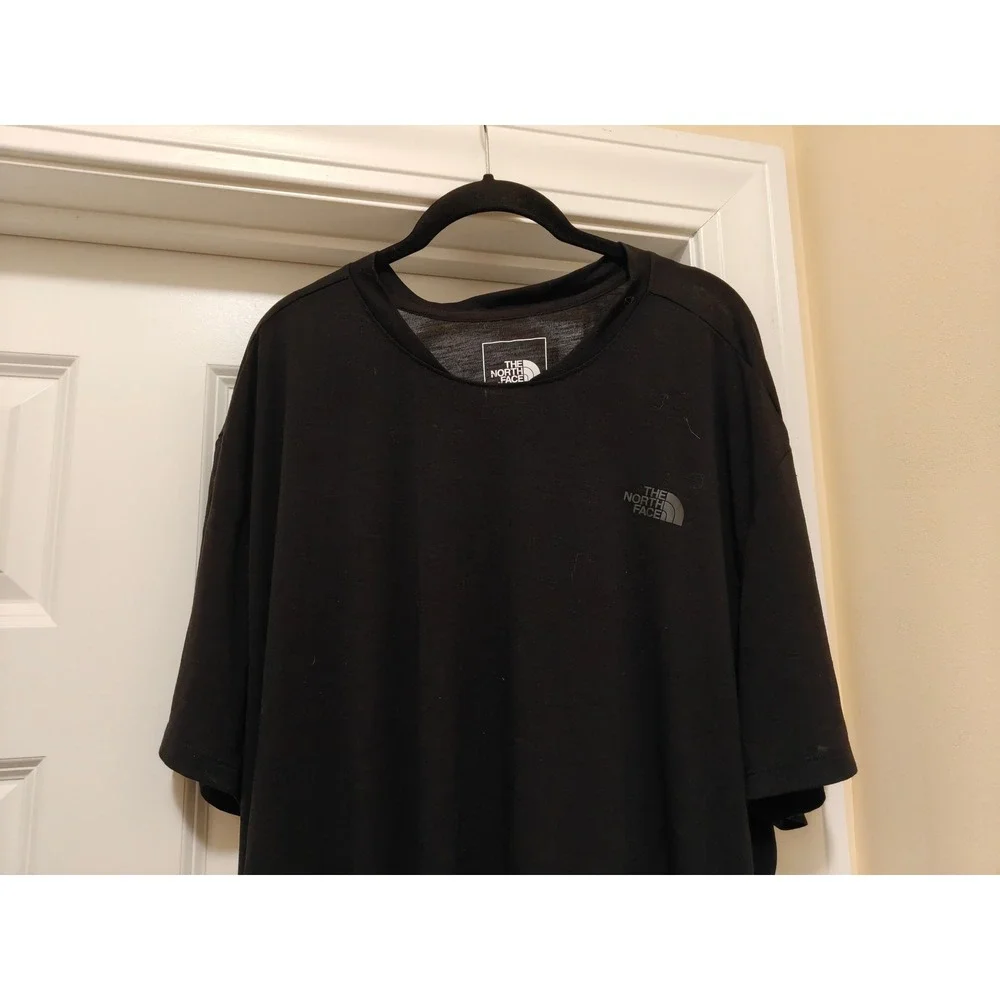 The North Face Mens Black Active Short Sleeve T-Shirt XXL Crew Neck Stretch Logo